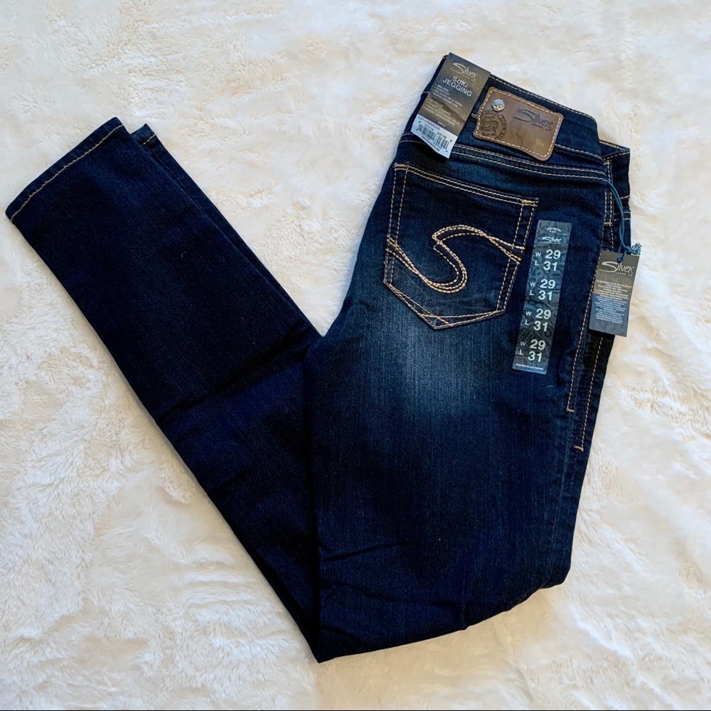 Silver Suki jeggins from Buckle. W:29 L:31